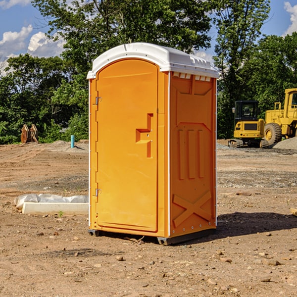 how often are the portable restrooms cleaned and serviced during a rental period in Burdette AR